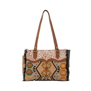 Myra shoulder tote purse. Myra large Tote bag Canvas, hairon and leather.  NWT
